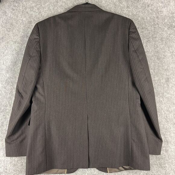 Stafford 3 Piece Suit Brown Striped Blazer 44R Pant 35x29 Vest Classic Career - Picture 8 of 16